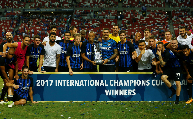 Inter Milan celebrate winning the International Champions Cup in Singapore July 29, 2017. u00e2u20acu201d Reuters pic