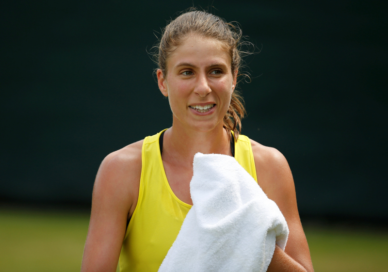 UKu00e2u20acu2122s Johanna Konta is seen during a practice session at Wimbledon in London July 6, 2017. u00e2u20acu201d Reuters pic