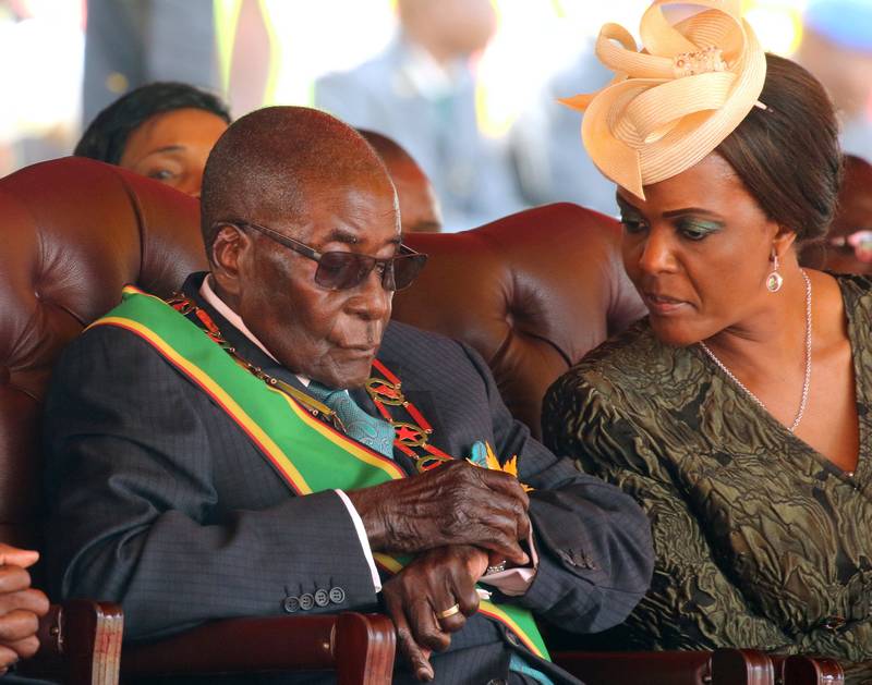 Zimbabwean President Robert Mugabe and his wife Grace attend a rally to mark the country's 37th independence anniversary in Harare, Zimbabwe April 18, 2017. u00e2u20acu201d Reuters pic