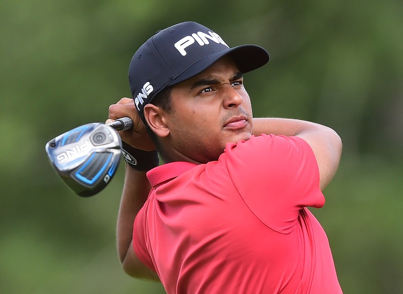 Sebastian Munoz of Colombia tees off the 11th hole during round one of The Greenbrier Classic in White Sulphur Springs, West Virginia July 6, 2017 in . u00e2u20acu201d AFP pic