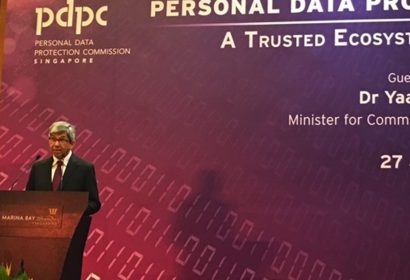nMinister for Communications and Information Dr Yaacob Ibrahim announcing a proposed review of the Personal Data Protection Act at the Personal Data Protection Seminar, July 27, 2017. u00e2u20acu201d Picture by Photo: Tan Weizhen/TODAY