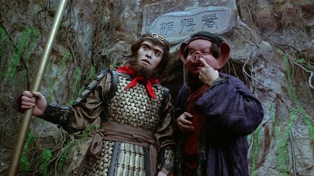 Stephen Chow as Monkey King and Ng Man-Tat as Piggy in ‘A Chinese Odyssey Part Two — Cinderella’. — Cinema Online pic