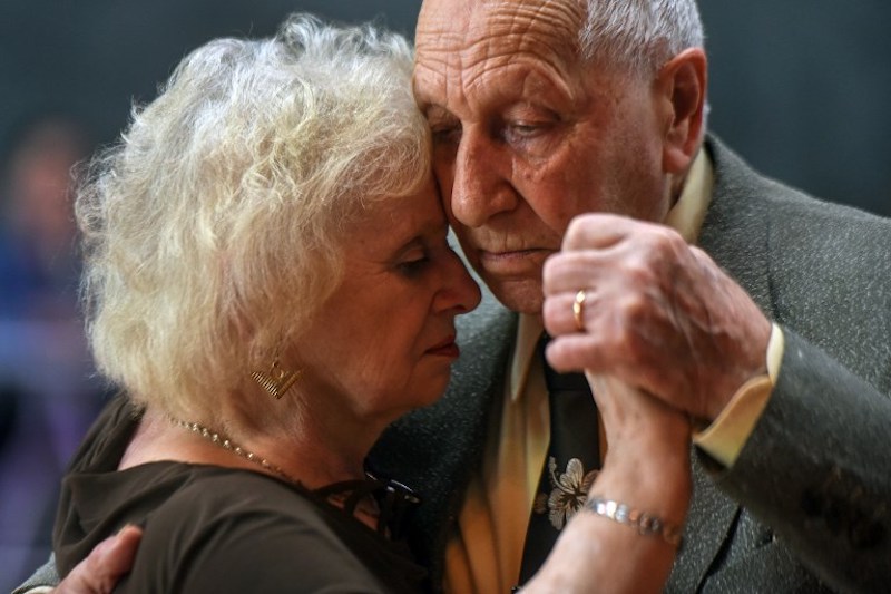 Tango dancers Nina Chudoba, 82, and Oscar Brusco, 90, dance at a u00e2u20acu02dcmilongau00e2u20acu2122 (a place or an event to dance tango) in Buenos Aires August 18, 2017. u00e2u20acu201d AFP pic