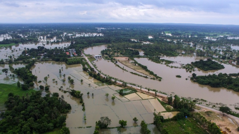 nThis picture taken on July 28, 2017 shows floodwaters engulfing an unidentified town in Nakae District of Nakhon Phanom in northeastern Thailand. u00e2u20acu2022 AFP pic