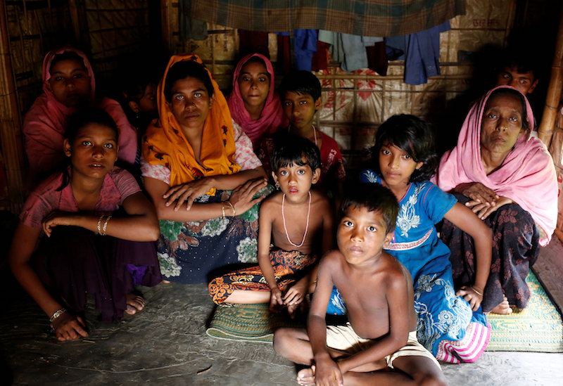 A group of Rohingya refugees takes shelter at the Kutuupalang makeshift refugee camp, after crossing the Myanmar-Bangladesh border today in Coxu00e2u20acu2122s Bazar, Bangladesh, August 26, 2017. u00e2u20acu201d Reuters pic