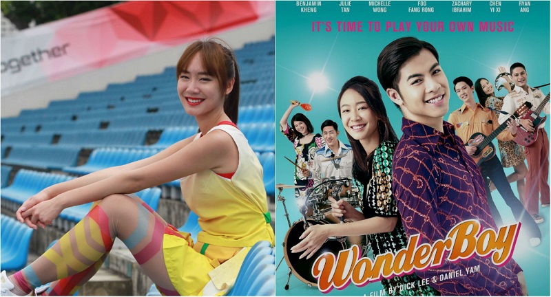Julie Tan, as seen in her get-up as host of this yearu00e2u20acu2122s NDP (left), and on the movie poster for Dick Leeu00e2u20acu2122s u00e2u20acu02dcWonder Boyu00e2u20acu2122. u00e2u20acu201d TODAY pic