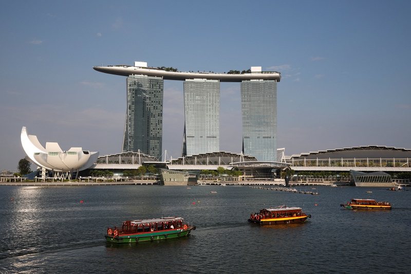 Bumboats pass the Marina Bay Sands integrated resort in Singapore August 9, 2017. u00e2u20acu201d Reuters pic 