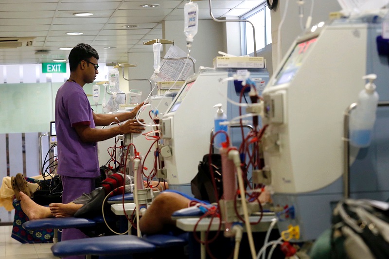 Diabetes patients at Sakyadhita NKF Dialysis centre in Singapore on August 18, 2017.