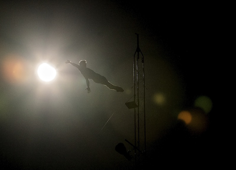 Andy Jones of the USA dives from the 20m platform into a pool in front of a full solar eclipse in McMinnville, OR, USA, 21 August, 2017. u00e2u20acu201d Reuters pic 