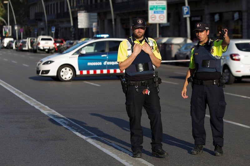 Police cordon off the area after a van crashed into pedestrians near the Las Ramblas avenue in central Barcelona, Spain August 17, 2017. u00e2u20acu201d Reuters pic