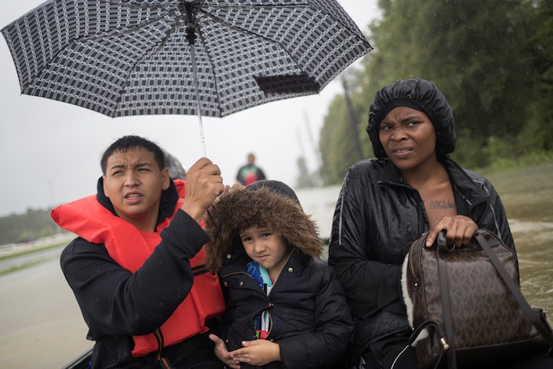 Residents are rescued by a boat from rising flood waters from Tropical Storm Harvey in east Houston, Texas, August 28, 2017. u00e2u20acu201d Reuters pic