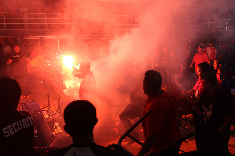 Flares were set off inside the hall during the Nothing To Hide 2.0 Forum in Shah Alam August 13, 2017. u00e2u20acu201d Picture by Miera Zulyana
