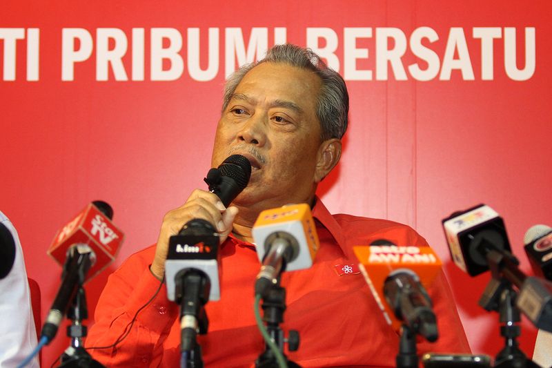 Tan Sri Muhyiddin Yassin speaking during a press conference at Menara Yayasan Selangor, Petaling Jaya, August 14, 2017. u00e2u20acu201d Picture by Miera Zulyana