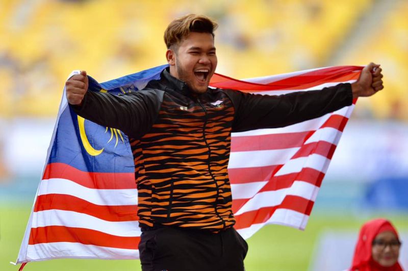 Irfan, winner of the discus gold at the 2013 edition in Myanmar and 2015 edition in Singapore hurled the discus to a distance of 58.36m. u00e2u20acu201d Picture via Twitter/kl2017