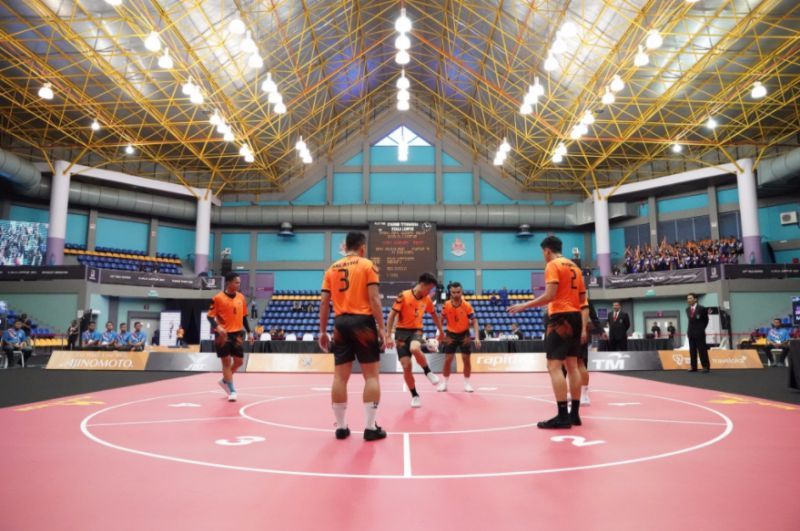 Malaysia meraih emas setelah menewaskan Filipina dengan mata  391 berbanding 271 di Stadium Titiwagsa, Kuala Lumpur. u00e2u20acu201d Foto ihsan Twitter/KL 2017