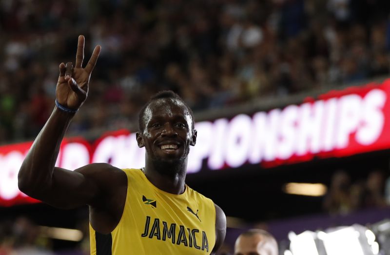 Usain Bolt of Jamaica reacts after the heat in London, August 5, 2017. u00e2u20acu201d Reuters pic
