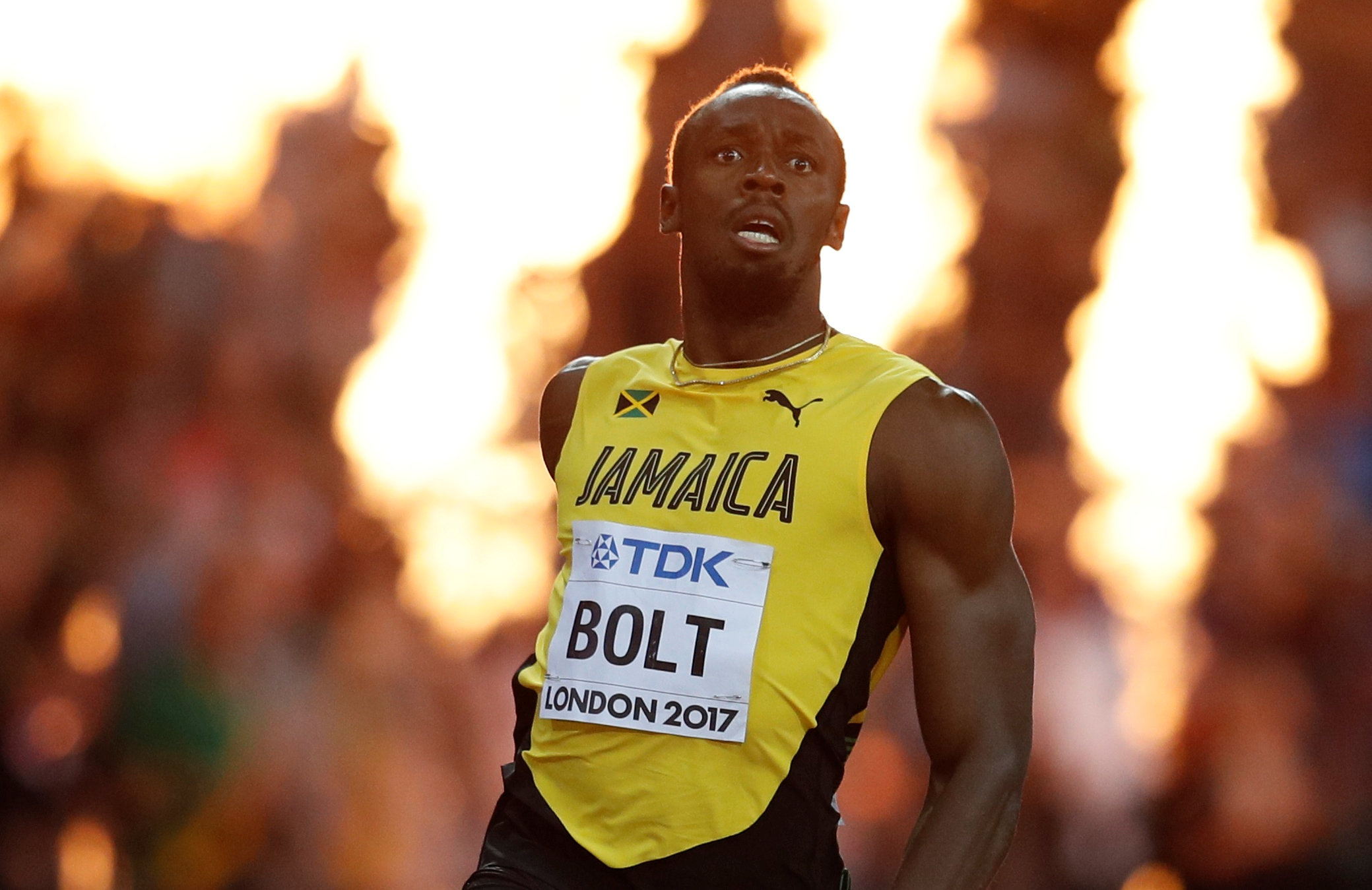 Usainu00c2u00a0Boltu00c2u00a0of Jamaica reacts after the menu00e2u20acu2122s 100 m final race in London, August 5, 2017. u00e2u20acu201d Reuters picu00c2u00a0
