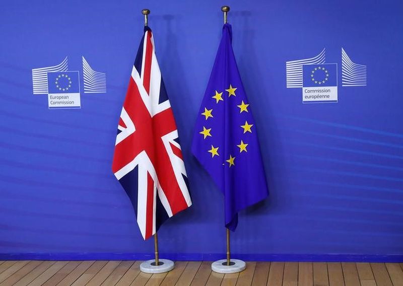 Flags are seen at the EU Commission headquarters ahead of a first full round of talks on Brexit, Britainu00e2u20acu2122s divorce terms from the European Union, in Brussels, Belgium July 17, 2017. u00e2u20acu201d Reuters pic