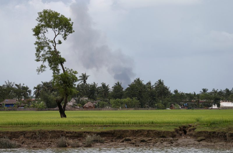 Smoke from fires are seen over a Rohingya village in Buthidaung, Myanmar August 29, 2017. u00e2u20acu201d Reuters pic
