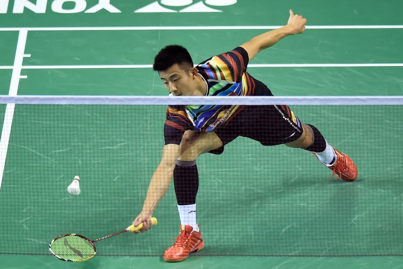 China's Chen Long returns against India's Ajay Jayaram during their round three men's singles match during the BWF World Championships of badminton at Emirates Arena in Glasgow August 24, 2017. u00e2u20acu201d AFP pic