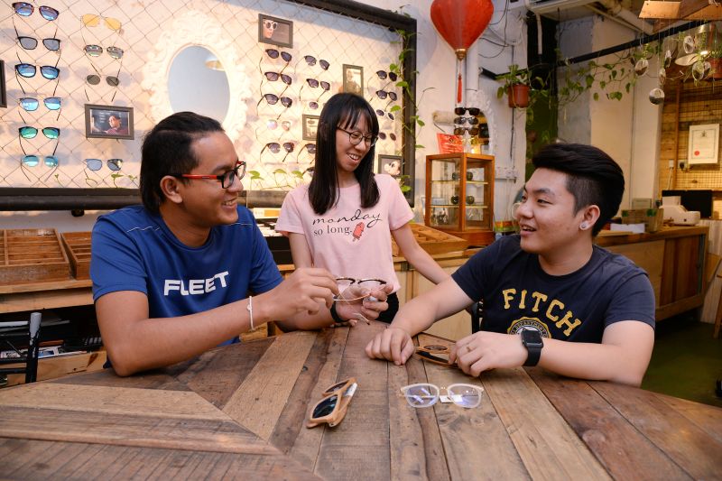 (From left) College student Sharvin Sangkaran, sales assistant Tan Wei Jun and 23-year-old sales coordinator, Choo Chin Jet.
