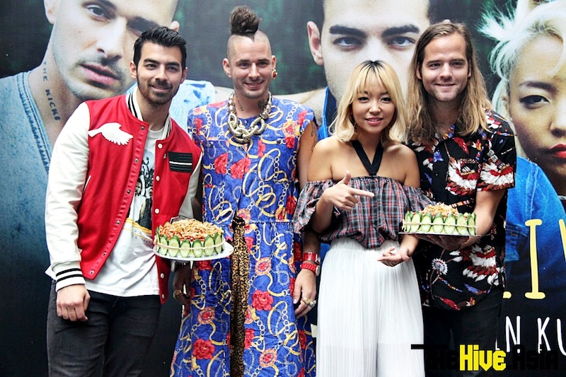 The Joe Jonas-fronted band were presented with Nasi Lemak cakes at their press conference in KL this morning. u00e2u20acu201d TheHive.Asia pic