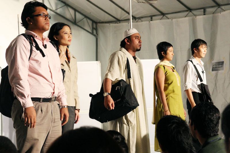 Drama Box, a contemporary Chinese Language theatre company, uses forum theatre performances such as the play u00e2u20acu02dcTrick or Threat!u00e2u20acu2122 to explore the issues of multiculturalism. u00e2u20acu201d TODAY pic