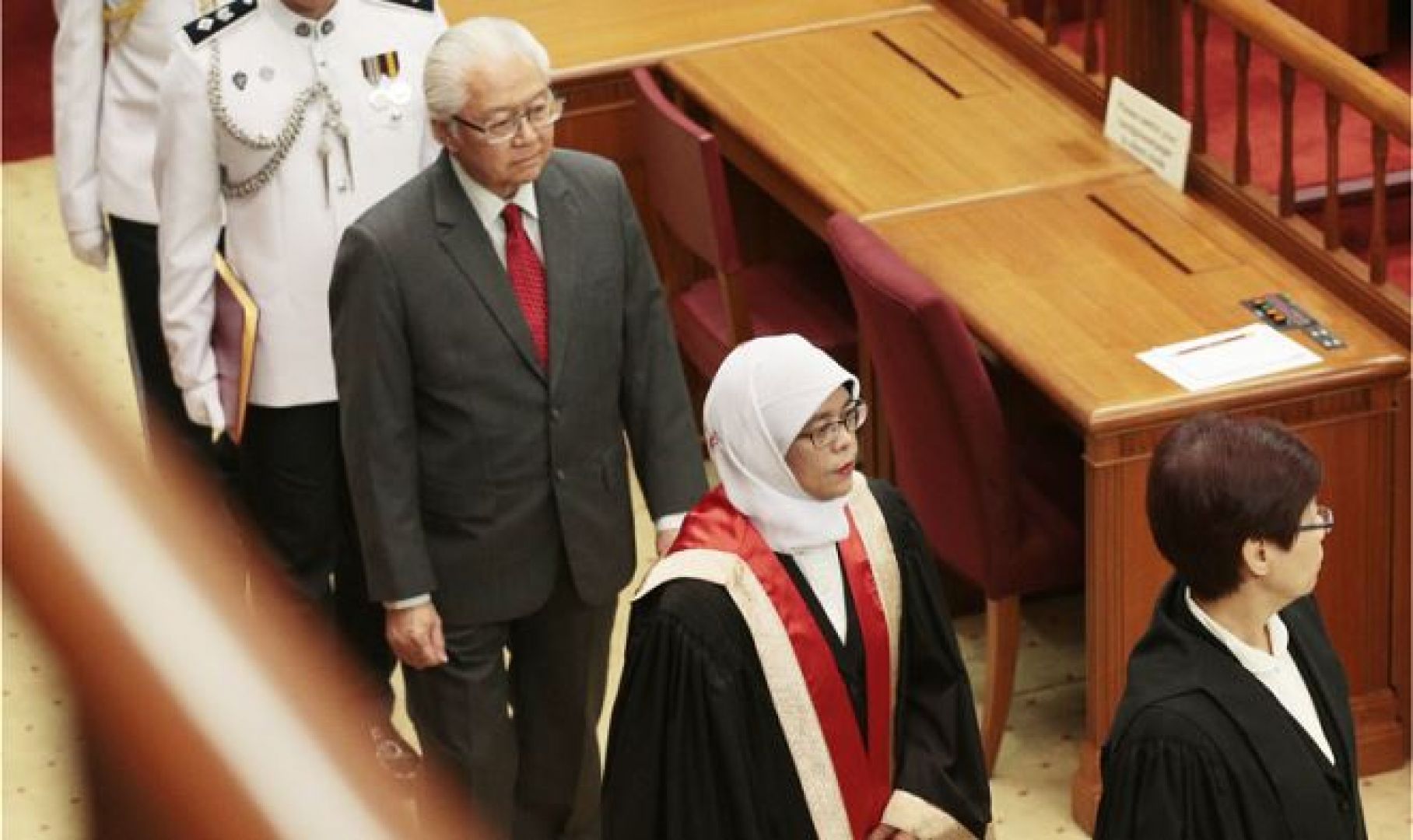 Halimah Yacob stepped down as Speaker of Parliament and Member of Parliament (Marsiling-Yew Tee GRC) on Monday, to contest in the Presidential Election next month. u00e2u20acu201d TODAY file pic