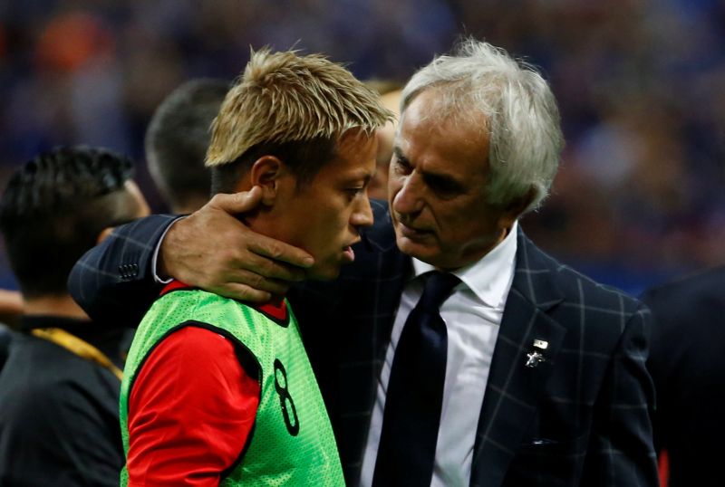 Japanu00e2u20acu2122s head coach Vahid Halilhodzic  and player Keisuke Honda are seen after winningtheir match u00e2u20acu201d Reuters picnu00e2u20acu0192n
