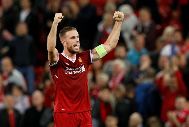 Liverpool's Jordan Henderson celebrates after the match against Hoffenheim. u00e2u20acu2022 Reuters pic