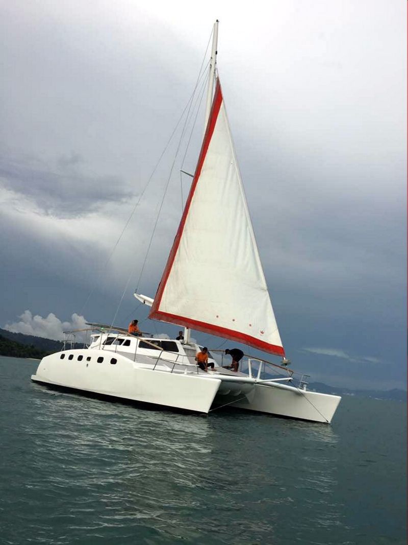 Malaysiau00e2u20acu2122s first solar-powered catamaran u00e2u20acu02dcKasi Chan Lau00e2u20acu2122 sails off waters in Langkawi. u00e2u20acu2022 Malay Mail pic