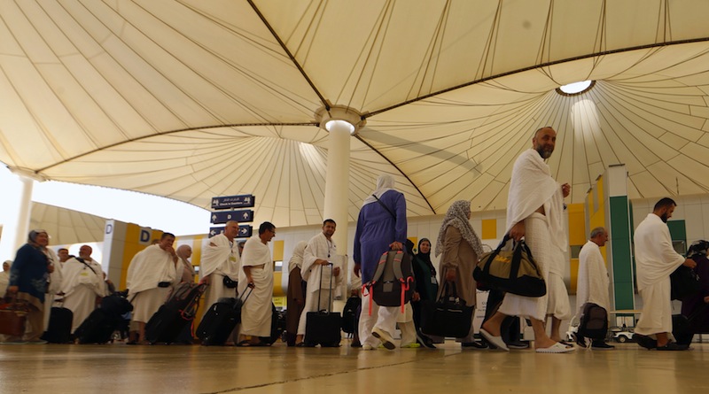Muslim pilgrims arrive at Jeddah airport on August 26, 2017, prior to the start of the annual Hajj pilgrimage in the holy city of Mecca. u00e2u20acu201d AFP pic 