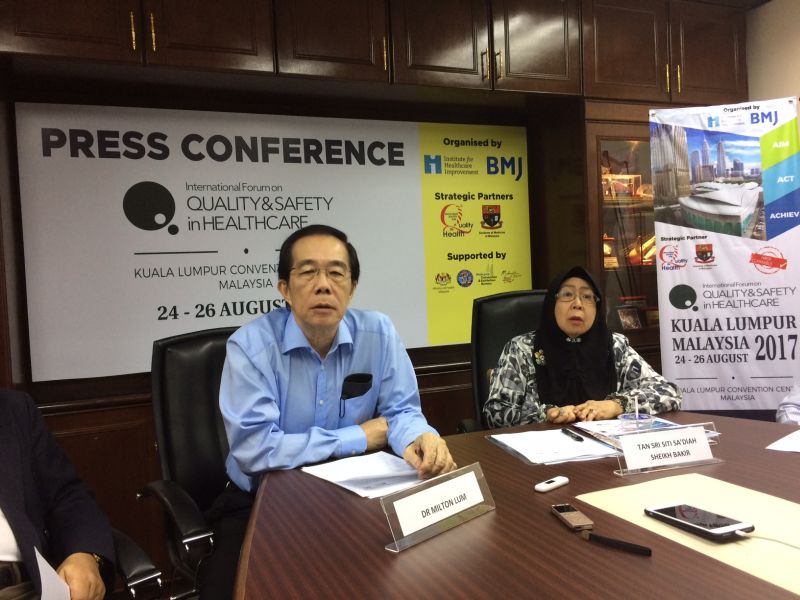 Dr Milton Lum speaks at a press conference on August 17 at Kuala Lumpur on the International Forum on Quality and Safety in Healthcare. u00e2u20acu2022 Picture by Boo Su-Lyn