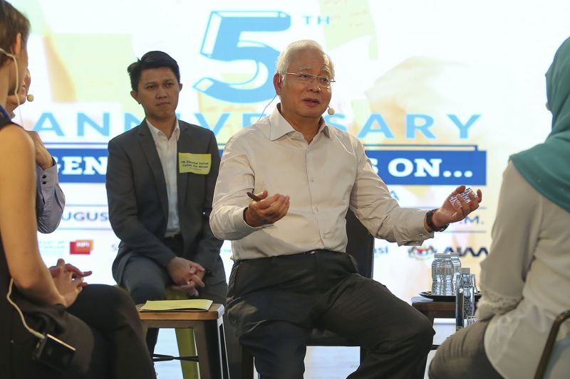 Datuk Seri Najib Razak speaks during a special dialogue on Design Thinking and National Transformation 2050 in Petaling Jaya August 1, 2017. u00e2u20acu2022 Picture by Yusof Mat Isa