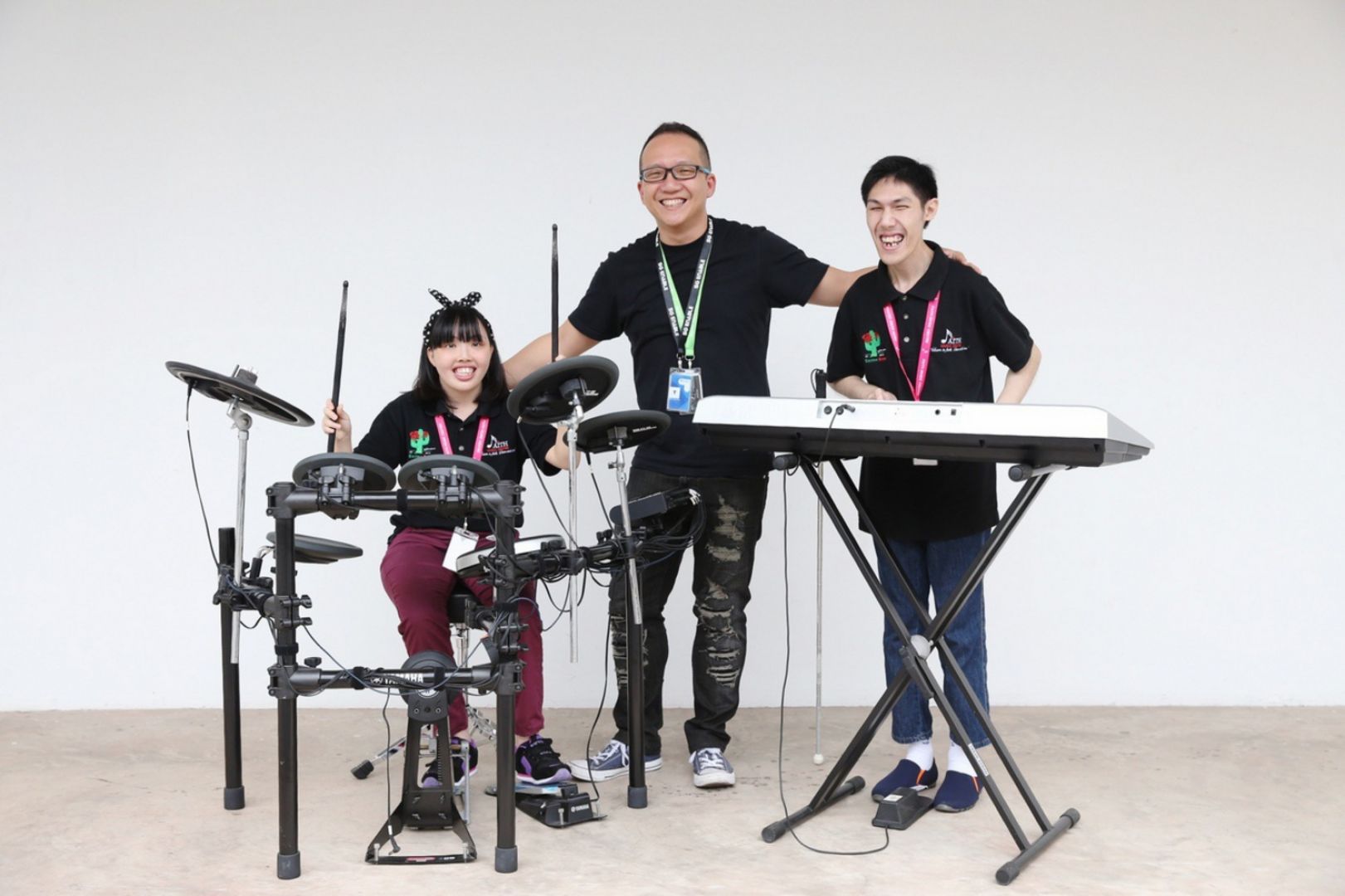 Cactus Rose played its first concert with Jamie Lopes-Lam on drums and percussions and Jonathan Tan on second keyboards. With them is Alvin Yeo. u00e2u20acu201d TODAY pic
