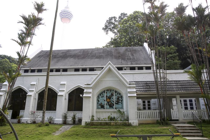 A side-view of St Andrew's Presbyterian Church at a peaceful corner in the country's capital, with the iconic and nearby Kuala Lumpur Tower seen in the background. u00e2u20acu2022 Picture by Choo Choy May