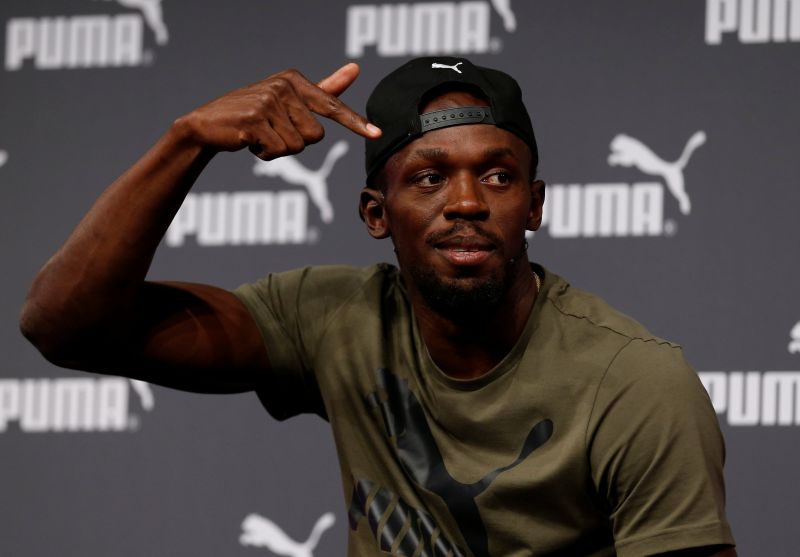 Jamaica's Usain Bolt gestures during a press conference in London August 1, 2017. u00e2u20acu2022 Reuters pic