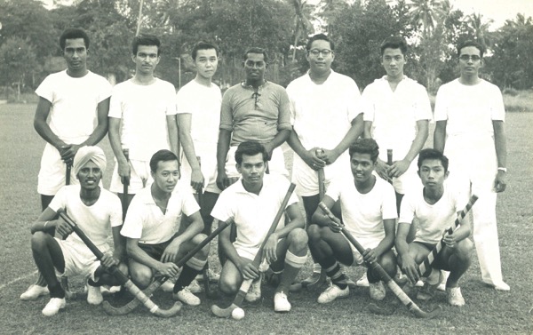 Sharma (second standing from left) in 1957 as a 17-year-old hockey player. — Picture by Hetish Sharma