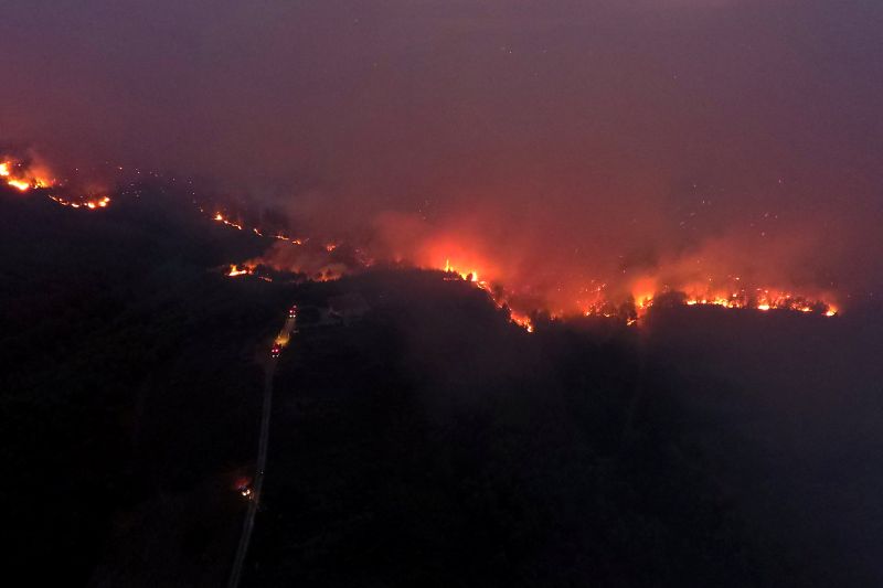 An aerial view of a wildfire burning near the village of Metochi, north of Athens, Greece, August 15, 2017. u00e2u20acu201d Reuters pic