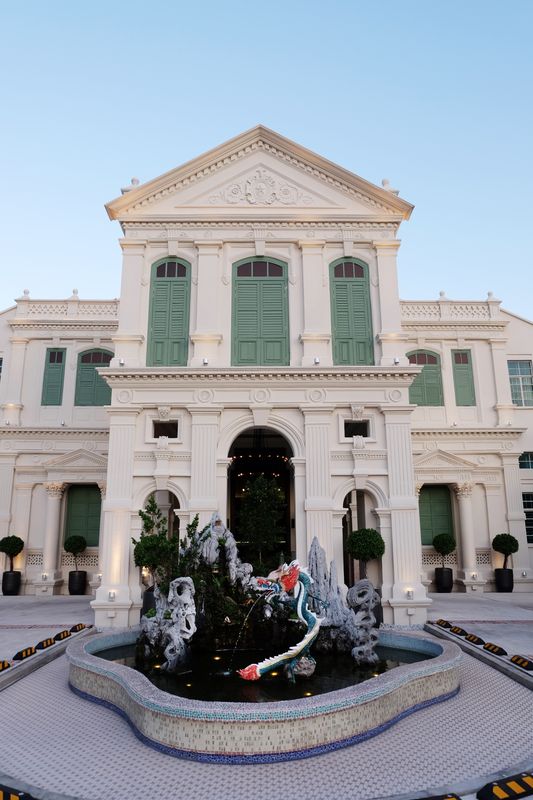 The dragon fountain is located prominently in front of The Edison George Town hotel. — Picture by KE Ooi