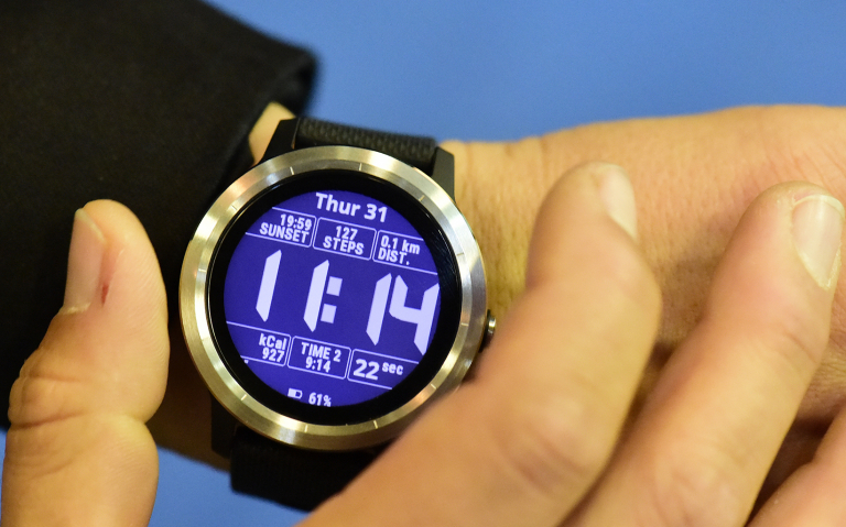 A fair worker presents the u00e2u20acu02dcVivoactive 3u00e2u20acu2122 multisport smartwatch at the booth of Garmin at the IFA Consumer Electronics Fair in Berlin, Germany. u00e2u20acu201d AFP pic