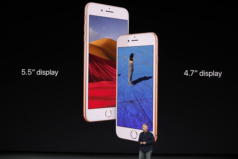 Apple Senior Vice President of Worldwide Marketing, Phil Schiller, introduces the iPhone 8 during a launch event in Cupertino, California, U.S. September 12, 2017. REUTERS/Stephen Lam