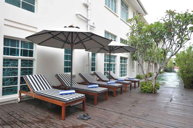 The Edison’s 25m swimming pool is located outside next to the mansion. — Picture by KE Ooi