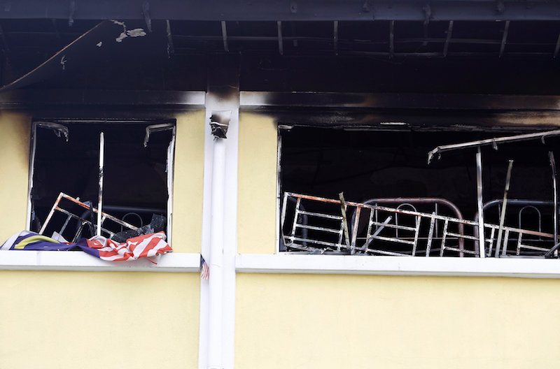 A view shows the second floor of religious school Darul Quran Ittifaqiyah after a fire broke out in Kuala Lumpur September 14, 2017. u00e2u20acu201d Reuters pic