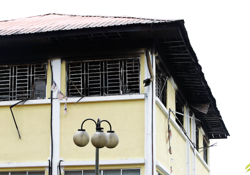 A view shows the second floor of religious school Darul Quran Ittifaqiyah after a fire broke out in Kuala Lumpur September 14, 2017. u00e2u20acu201d Reuters pic