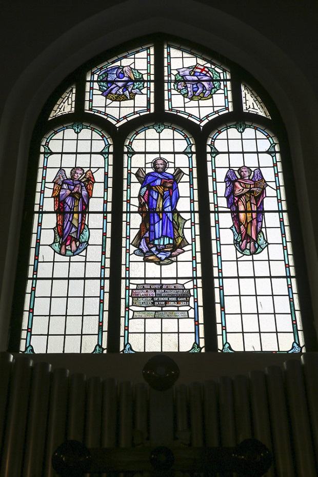 The stained-glass window gifted and presented by the Ladies’ Work Party on November 13, 1955. — Picture by Choo Choy May