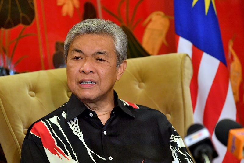 Deputy Prime Minister Datuk Seri Ahmad Zahid Hamidi speaks to reporters at the end of his three-day visit to China in Beijing September 27, 2017. u00e2u20acu201d Bernama pic