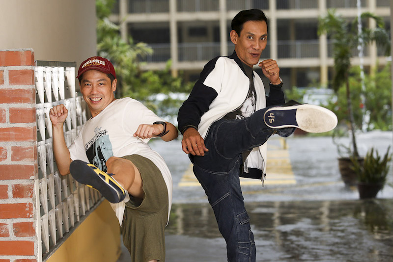 Director Ho Yuhang and Faizal having a light moment ahead of the action film's September 7 release in local cinemas. — Picture by Choo Choy May