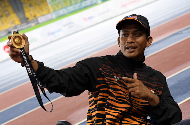 Faridul Masri contributed the fourth gold of the day from the menu00e2u20acu2122s F56 javelin with a throw of 28.86m. u00e2u20acu201d Bernama pic
