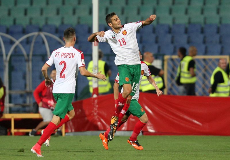 Bulgariau00e2u20acu2122s Ivaylo Chochev celebrates scoring the third goal against Sweden. u00e2u20acu2022 Reuters pic